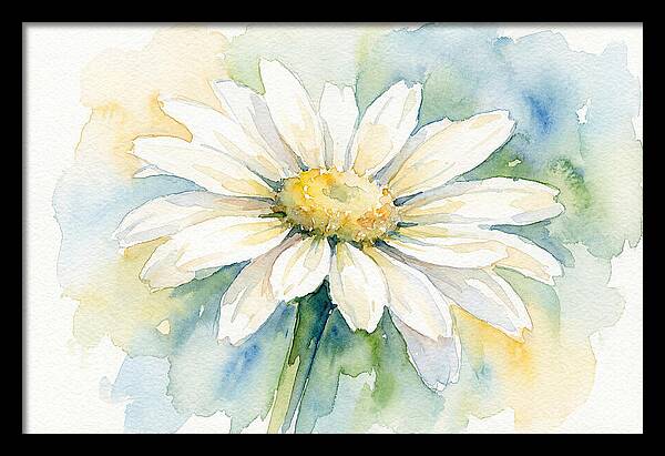 White Daisy Watercolor Bloom