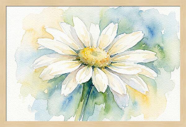 White Daisy Watercolor Bloom