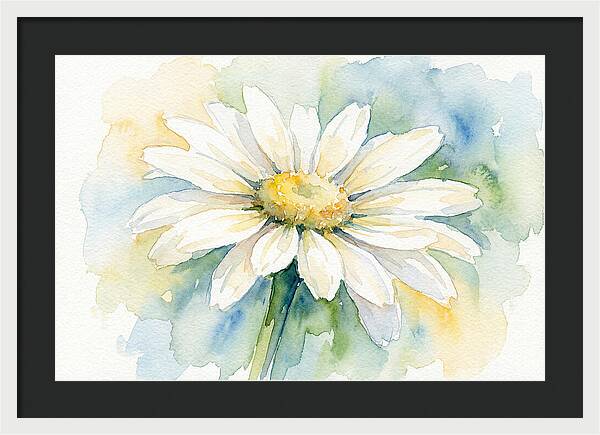 White Daisy Watercolor Bloom