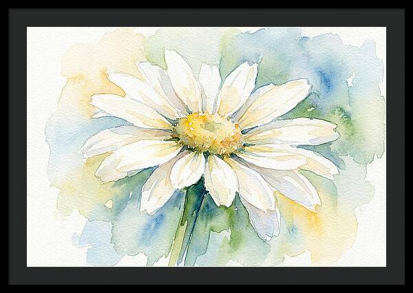 White Daisy Watercolor Bloom