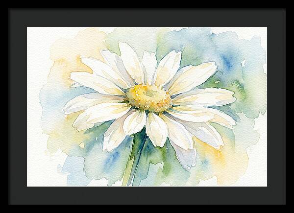 White Daisy Watercolor Bloom