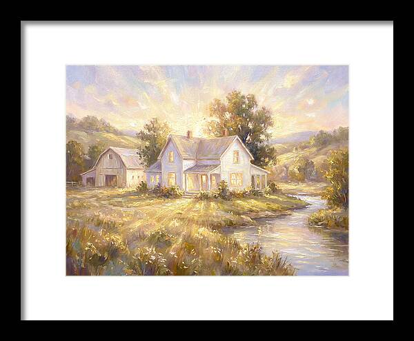 White Farmhouse At Dusk