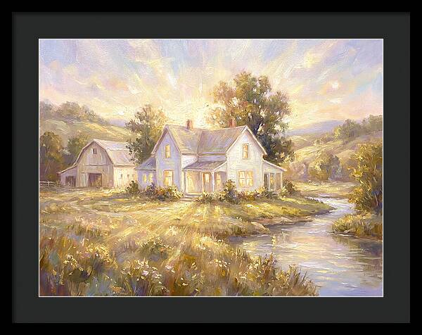 White Farmhouse At Dusk