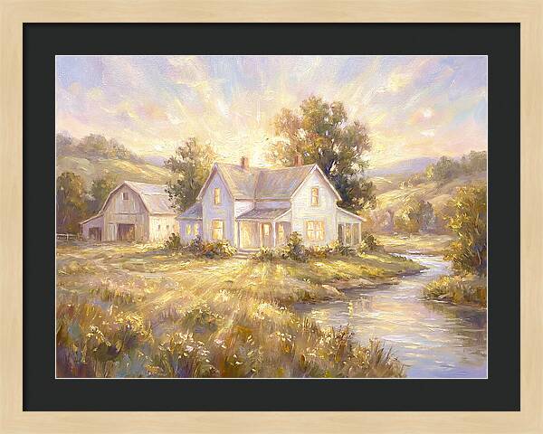 White Farmhouse At Dusk