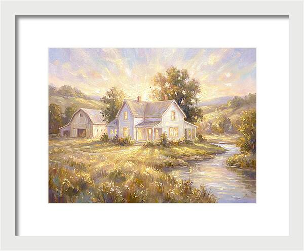 White Farmhouse At Dusk
