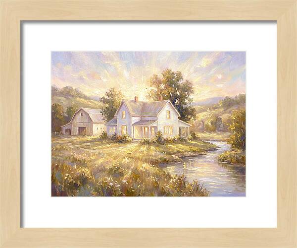 White Farmhouse At Dusk