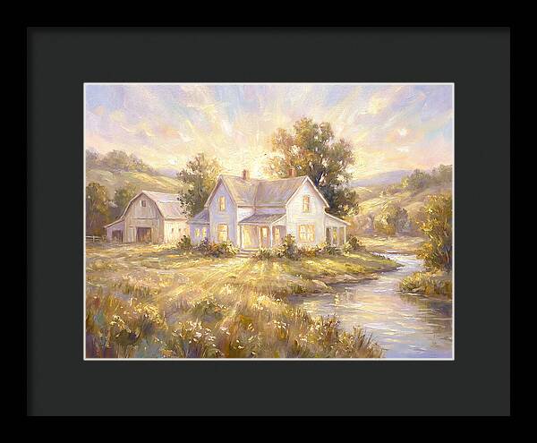 White Farmhouse At Dusk