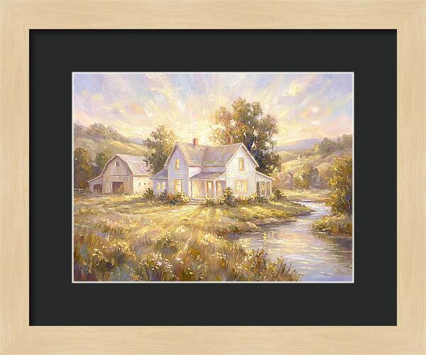 White Farmhouse At Dusk