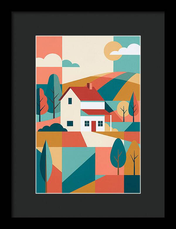 White Farmhouse In Colorful Landscape