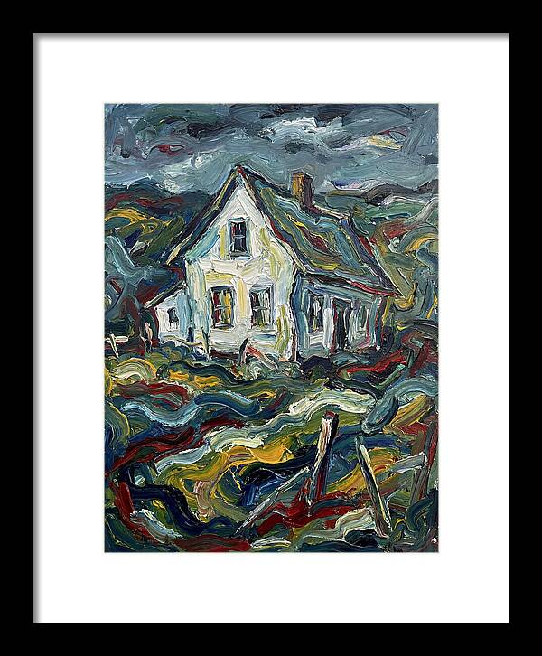 White Farmhouse In Expressionist Style