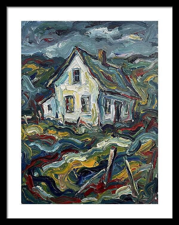 White Farmhouse In Expressionist Style