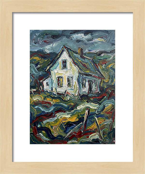 White Farmhouse In Expressionist Style