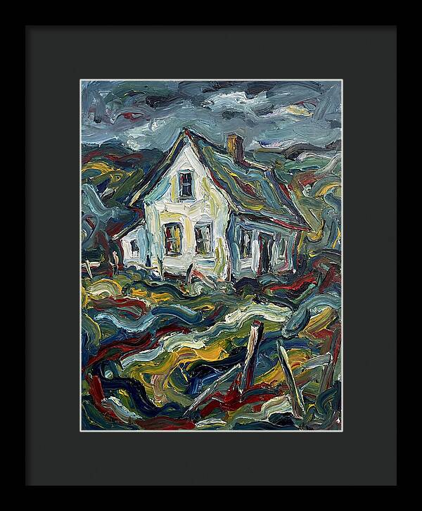 White Farmhouse In Expressionist Style