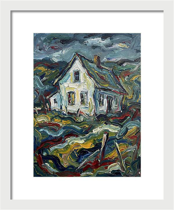 White Farmhouse In Expressionist Style