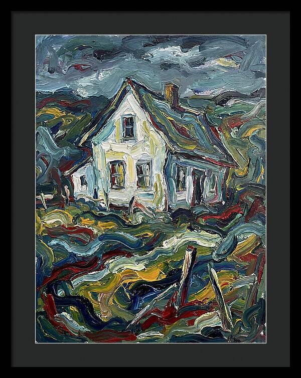 White Farmhouse In Expressionist Style