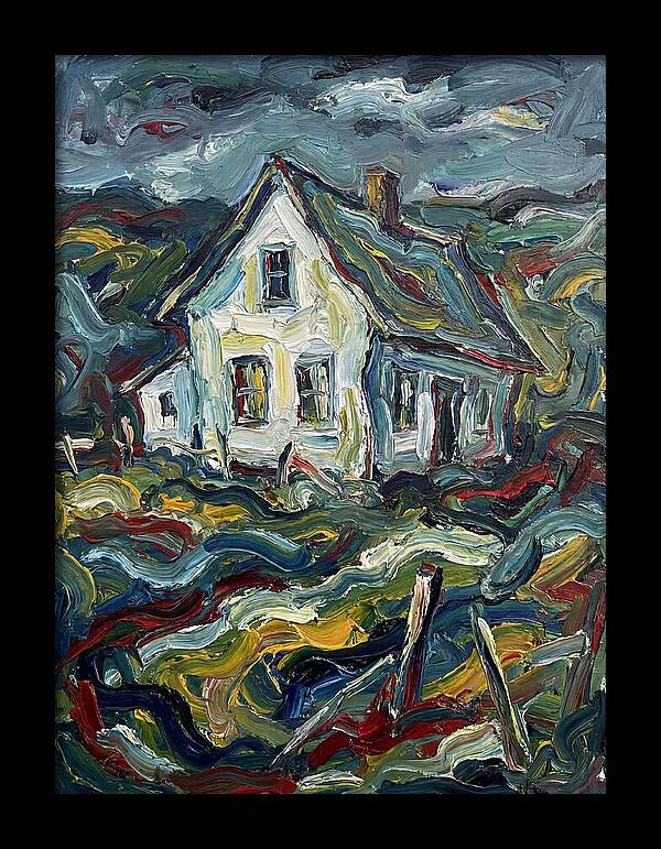 White Farmhouse In Expressionist Style