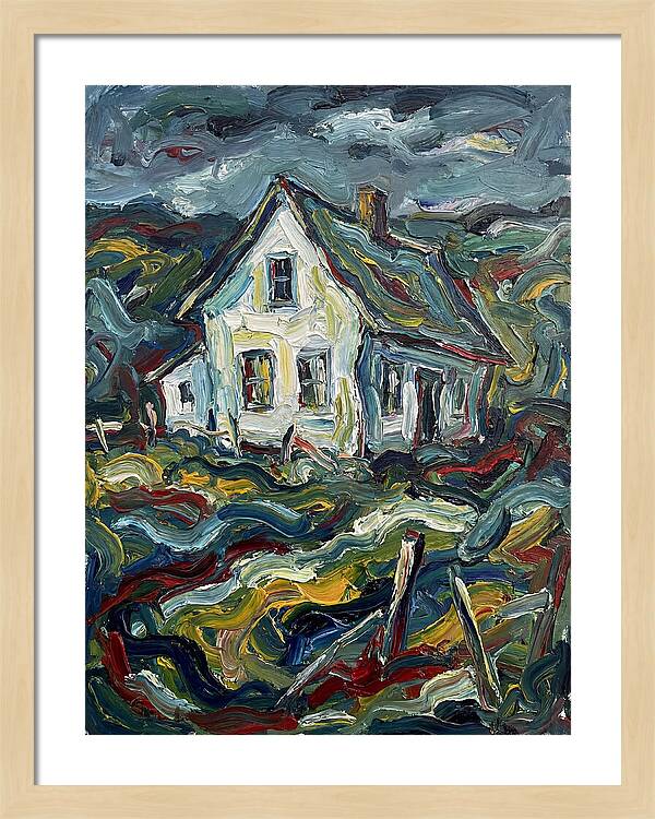 White Farmhouse In Expressionist Style