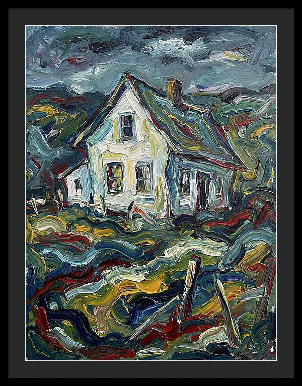 White Farmhouse In Expressionist Style