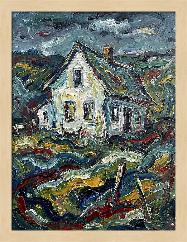White Farmhouse In Expressionist Style