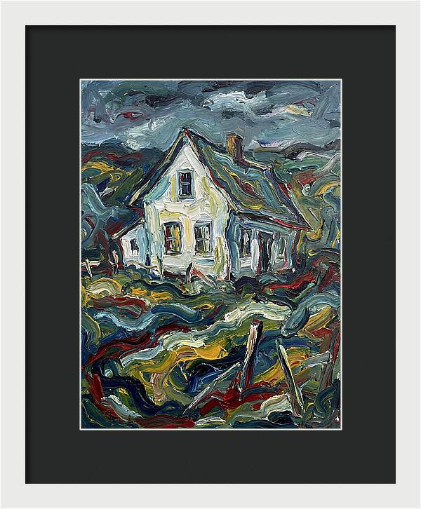 White Farmhouse In Expressionist Style