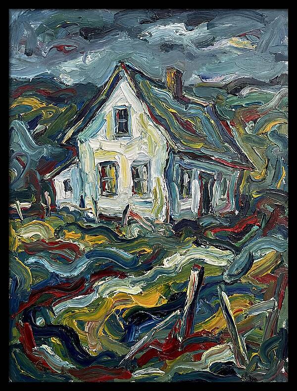 White Farmhouse In Expressionist Style