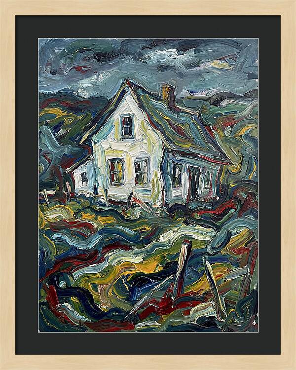 White Farmhouse In Expressionist Style