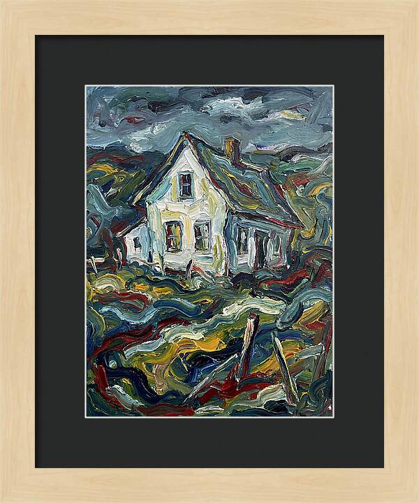 White Farmhouse In Expressionist Style