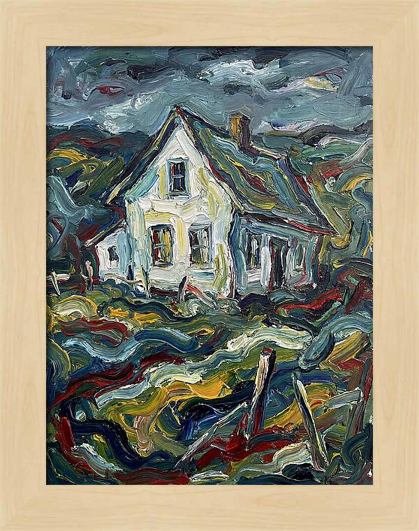 White Farmhouse In Expressionist Style