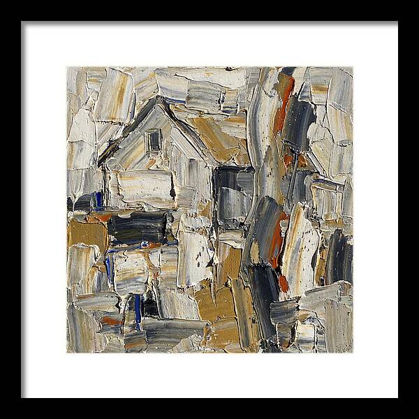 White Farmhouse In Palette Knife Style