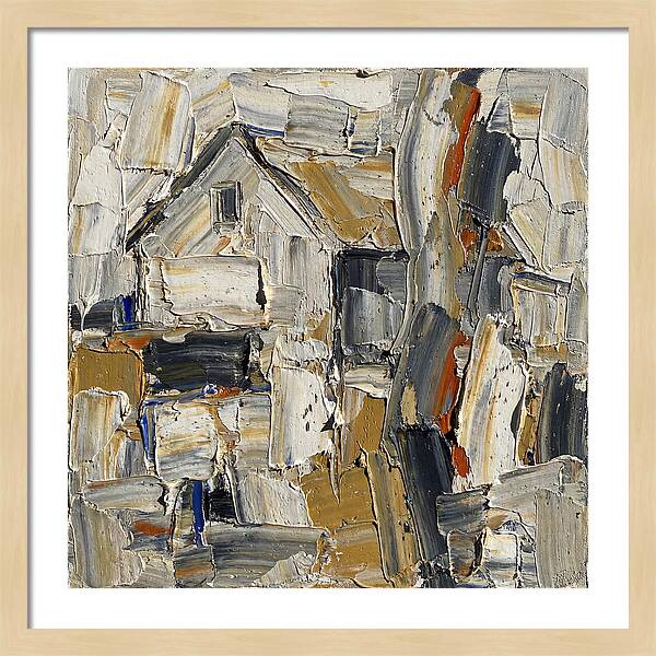 White Farmhouse In Palette Knife Style