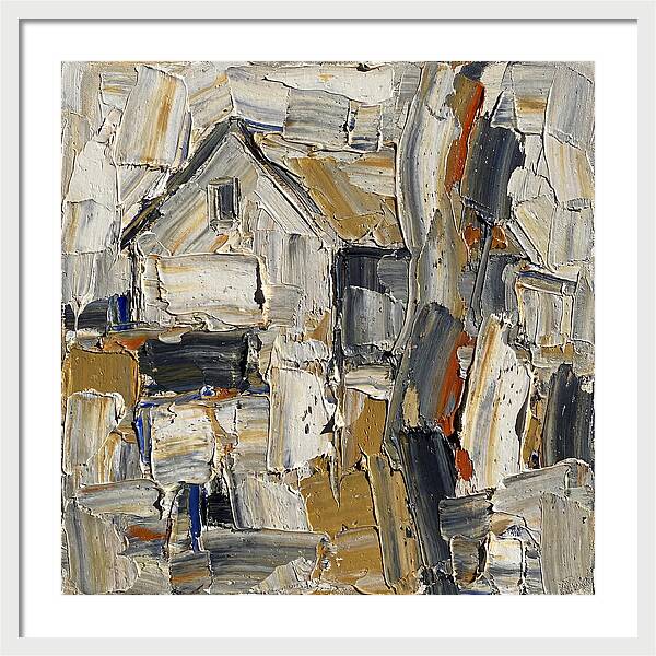 White Farmhouse In Palette Knife Style