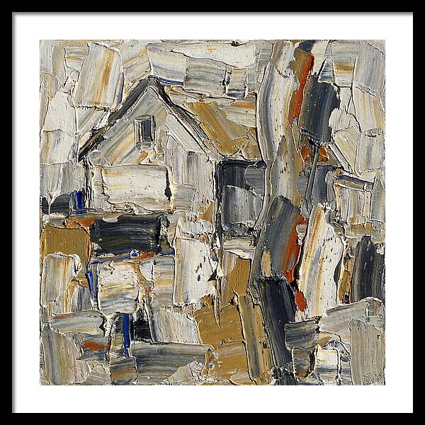 White Farmhouse In Palette Knife Style