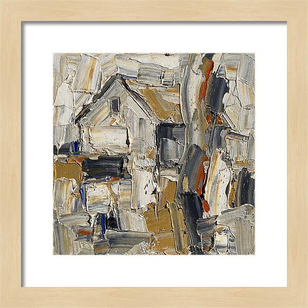 White Farmhouse In Palette Knife Style