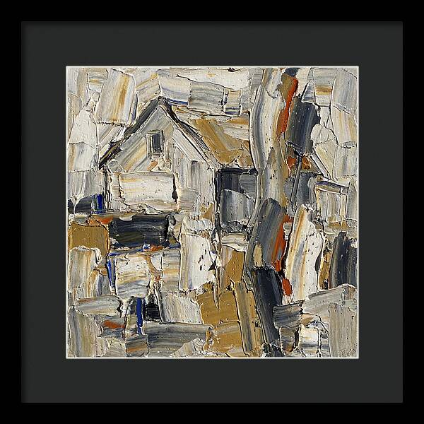 White Farmhouse In Palette Knife Style