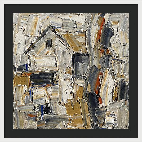 White Farmhouse In Palette Knife Style