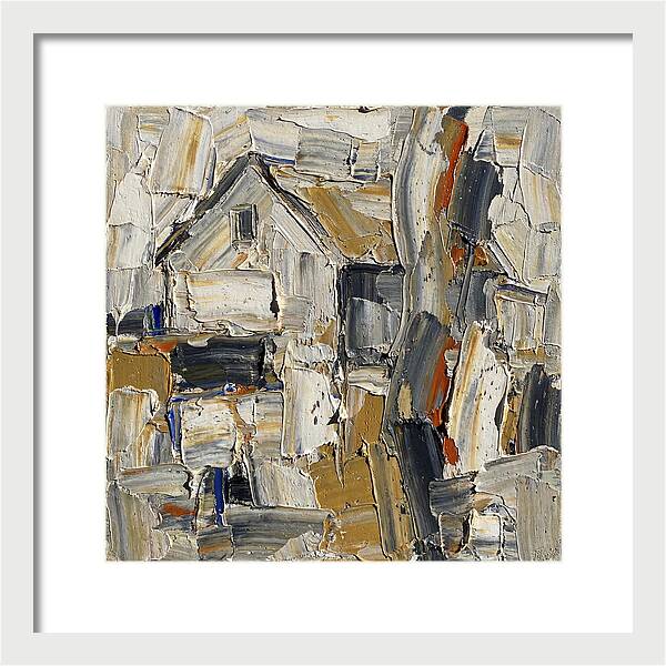 White Farmhouse In Palette Knife Style