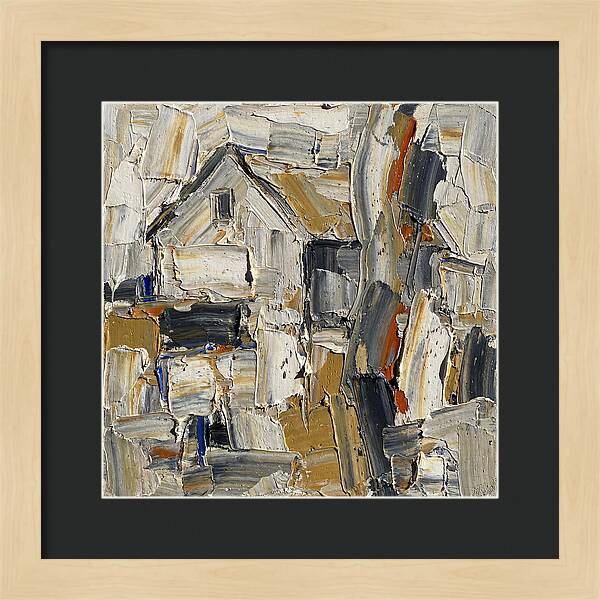 White Farmhouse In Palette Knife Style
