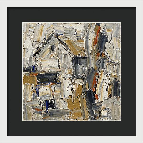 White Farmhouse In Palette Knife Style