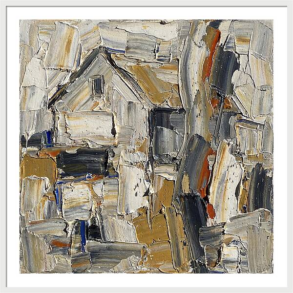 White Farmhouse In Palette Knife Style