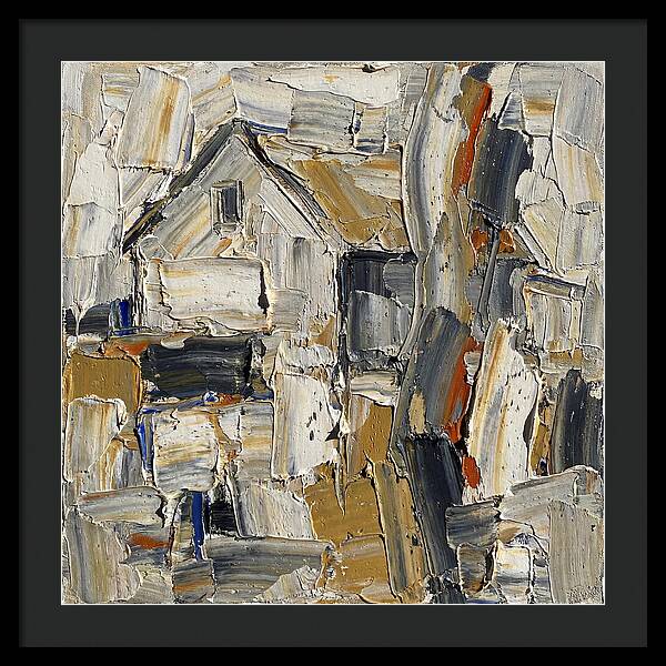 White Farmhouse In Palette Knife Style