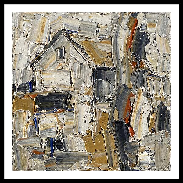 White Farmhouse In Palette Knife Style