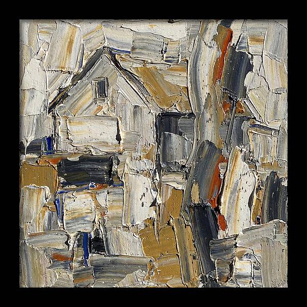 White Farmhouse In Palette Knife Style