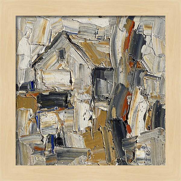 White Farmhouse In Palette Knife Style