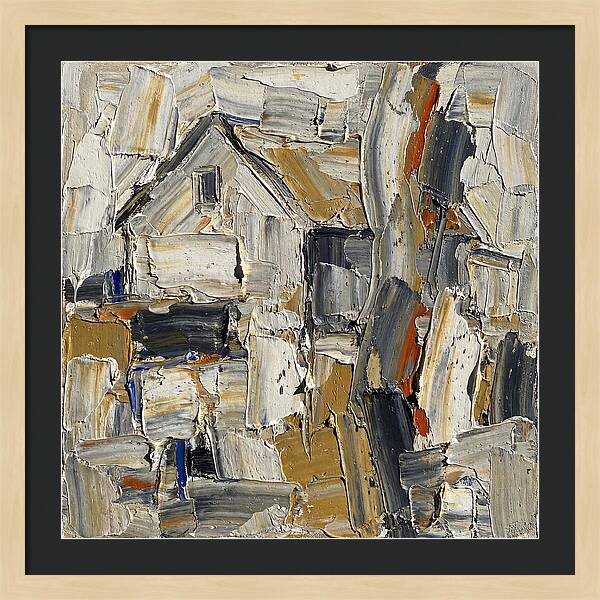 White Farmhouse In Palette Knife Style