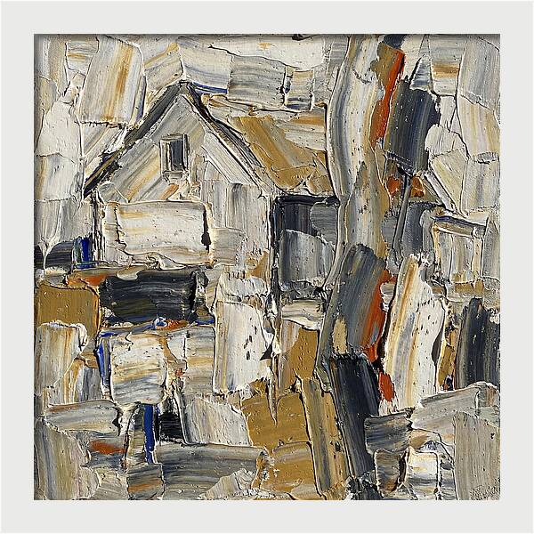 White Farmhouse In Palette Knife Style