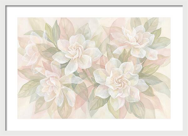 White Gardenias In Soft Bloom