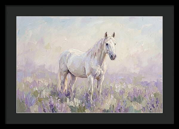 White Horse In Lavender Field