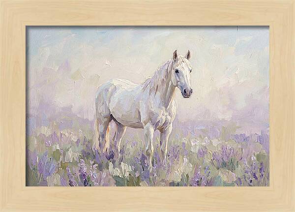 White Horse In Lavender Field
