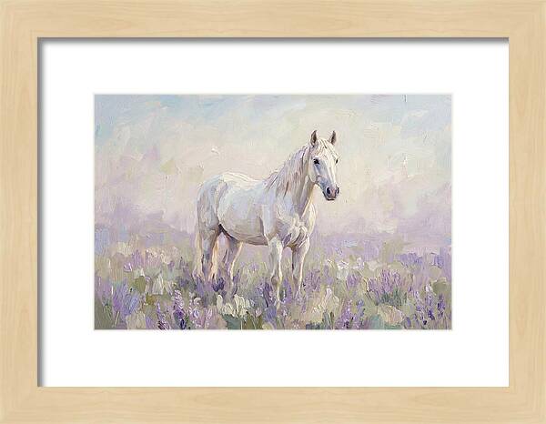 White Horse In Lavender Field