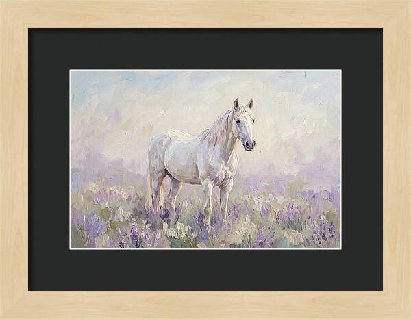 White Horse In Lavender Field